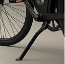 Bicycle kickstand deployed on the ground